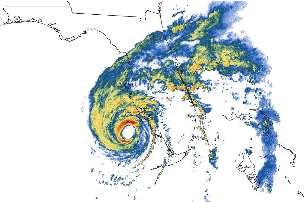 Hurricane Ian Florida landfall radar loop